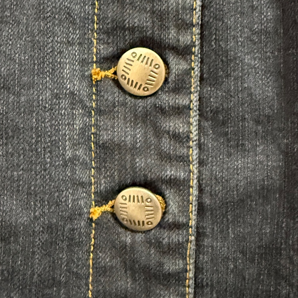 Chico's Platinum Denim jackets, silver button, French cuffs, sz 1 - Picture 2 of 6
